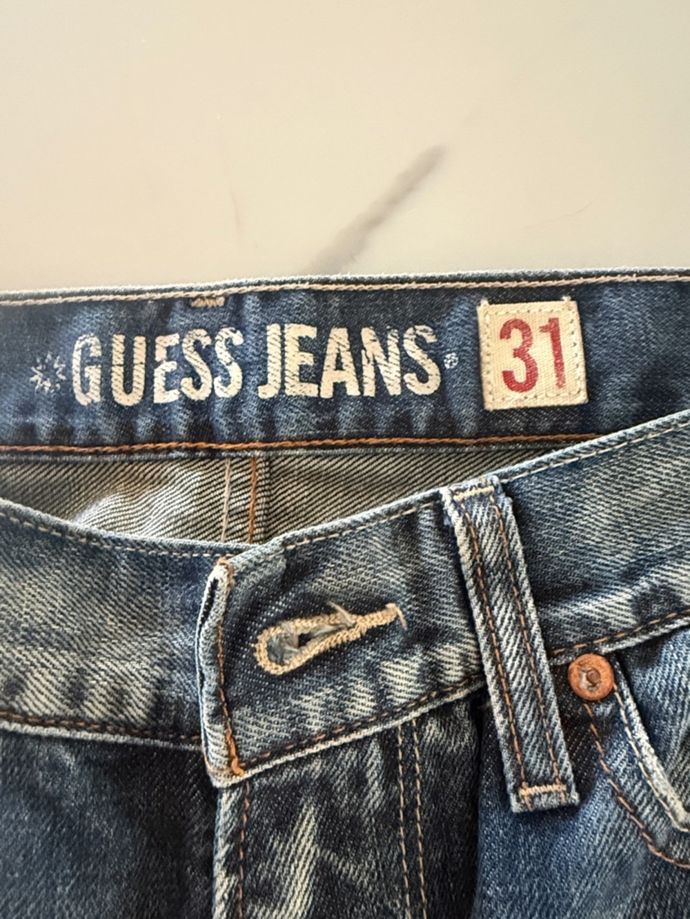 Guess Men’s Blue bootcut Straight Jeans size 31 - Picture 5 of 11